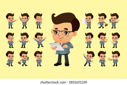 Cute Set-businessperson with different poses