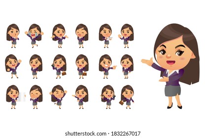 Cute Set-businessperson with different poses