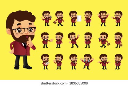 Cute Set-businessperson with different poses