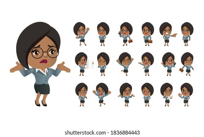 Cute Set-businessperson with different poses