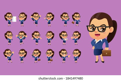 Cute Set-businessperson with different poses