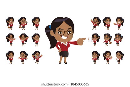 Cute-Set-Business-Sperma mit unterschiedlichen Posen