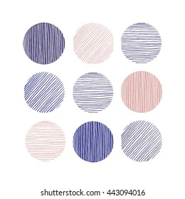 Cute sets line texture. Hand drown.