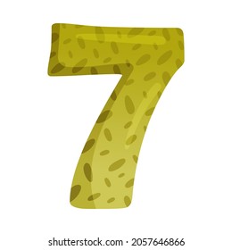 Cute seven number. 7 childish numeral for card, poster, nursery design cartoon vector illustration