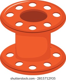 Cute Sewing Machine Bobbin Element. Vector Cartoon Illustration.