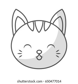 cute shadow cat face cartoon