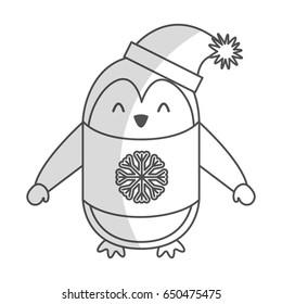 cute shadow christmas penguin cartoon