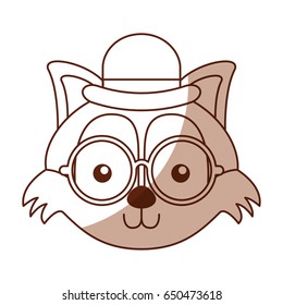cute shadow vintage fox face