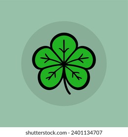Cute Shamrock Icon Vector Illustration