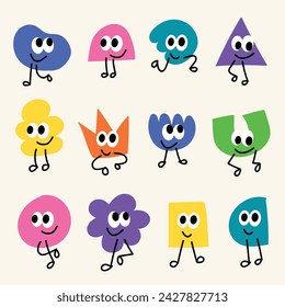 Cute shape cartoon character doodles