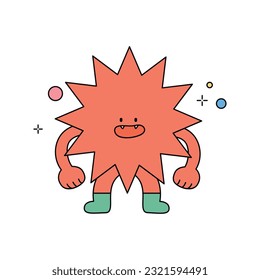 Cute shape character.  The thorny figure is smiling brightly.