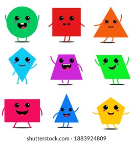 Cute shape geometric for kids learning, funny basic geometric 