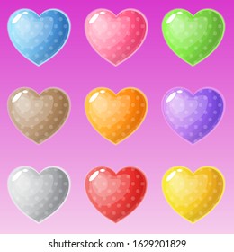 Cute shape hearts many colors styles.