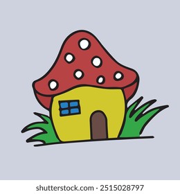 cute shaped a mushroom house