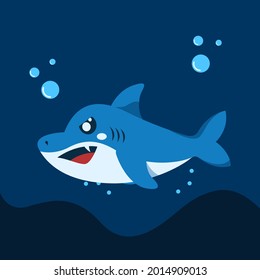 Cute Shark Angry Hand Drawn Vector