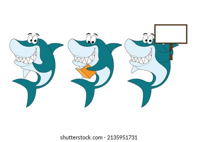 cute shark animal cartoon graphic