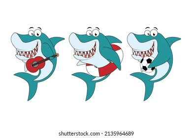 cute shark animal cartoon illustration