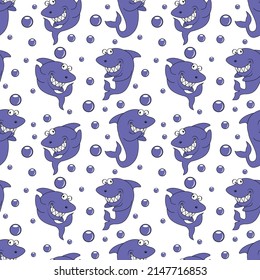 cute shark animal cartoon pattern