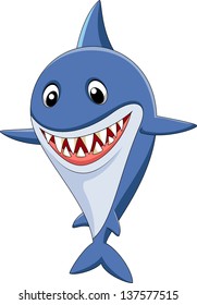 Cute Shark Cartoon Stock Vector (Royalty Free) 137577515 | Shutterstock