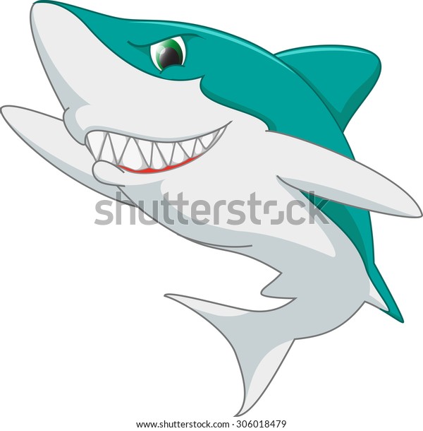 Cute Shark Cartoon Stock Vector (Royalty Free) 306018479