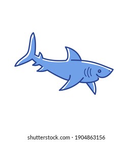Cute shark    cartoon animal character  Vector illustration in cartoon style 