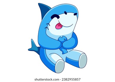 Cute Shark Cartoon Character Design