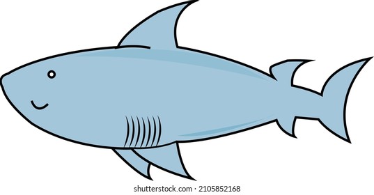 Cute Shark Cartoon Vector Illustration Stock Vector (Royalty Free ...