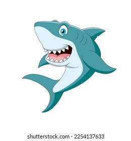 Cute shark cartoon vector illustration