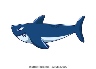 Cute shark Character Design Illustration