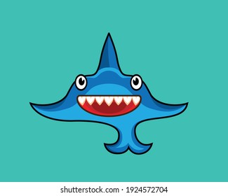 cute shark character vector illustration.