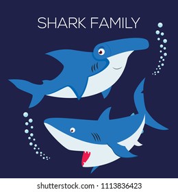 Cute Shark Familt
