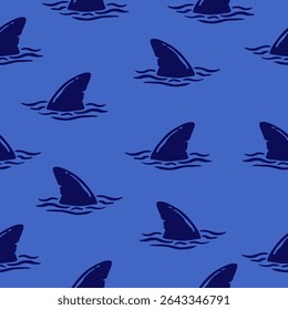 Cute shark fin pattern background vector design