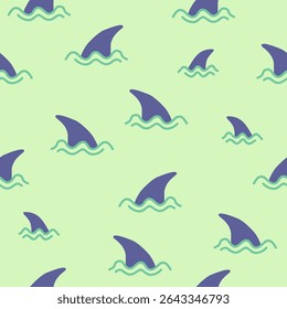 Cute shark fin pattern background vector design