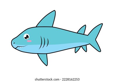 cute shark icon on white background