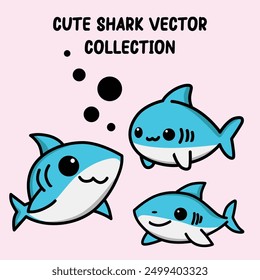 Gráfico lindo del Vector de la ilustración del tiburón