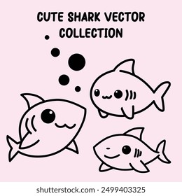 cute shark illustration vector graphic