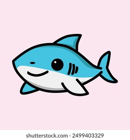 cute shark illustration vector graphic