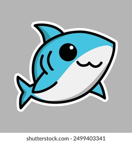 cute shark illustration vector graphic