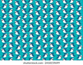 Cute shark illustration vector, pattern, background