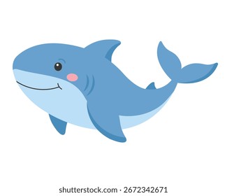Tiburón lindo aislado en el fondo blanco