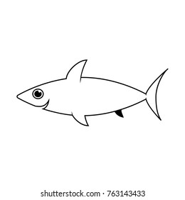 Cute shark line icon. Aquatic animal element icon. Premium quality graphic design. Signs, outline symbols collection icon for websites, web design, mobile app, info graphics on white background