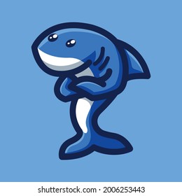 el logo de la mascota tiburón lindo para tu tienda, negocio y aplicación