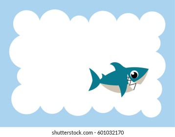 cute shark message card