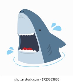 Cute shark with open mouth vector illustration