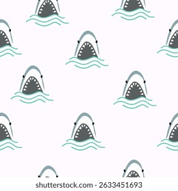 Cute shark pattern background vector design