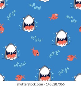 cute shark pattern design as vector