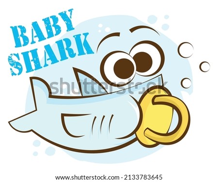 Cute shark  T-shirt design for babies
