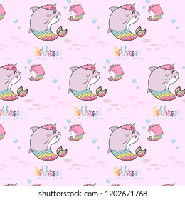 cute shark Unicorn pattern