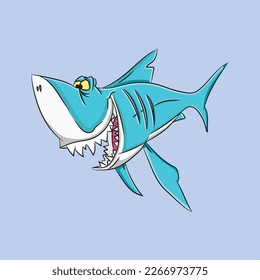 cute shark vector cartoon animation