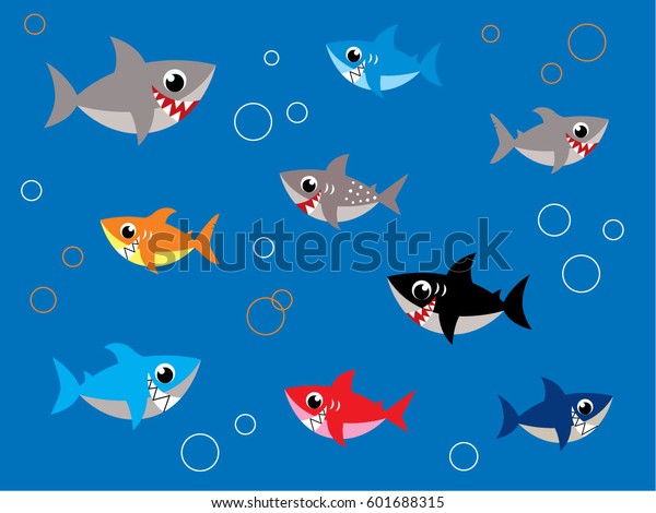 cute shark wallpaper vector